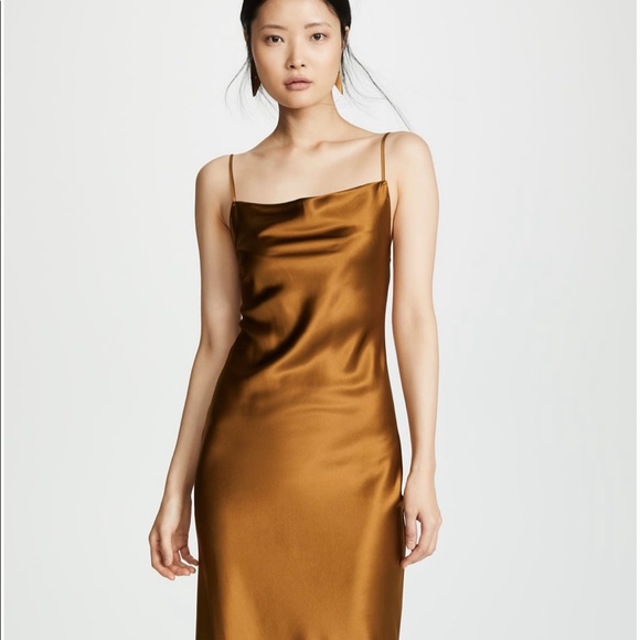 Fleur du Mal Dresses & Skirts - Fleur du Mal Cowl Neck Slip Dress, color: gold digger, size: S